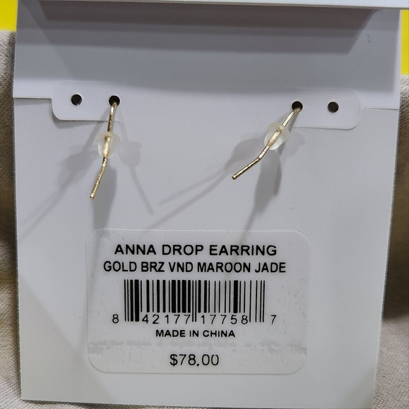 Kendra Scott Anna Maroon Jade Drop Earrings NWT - Picture 7 of 11